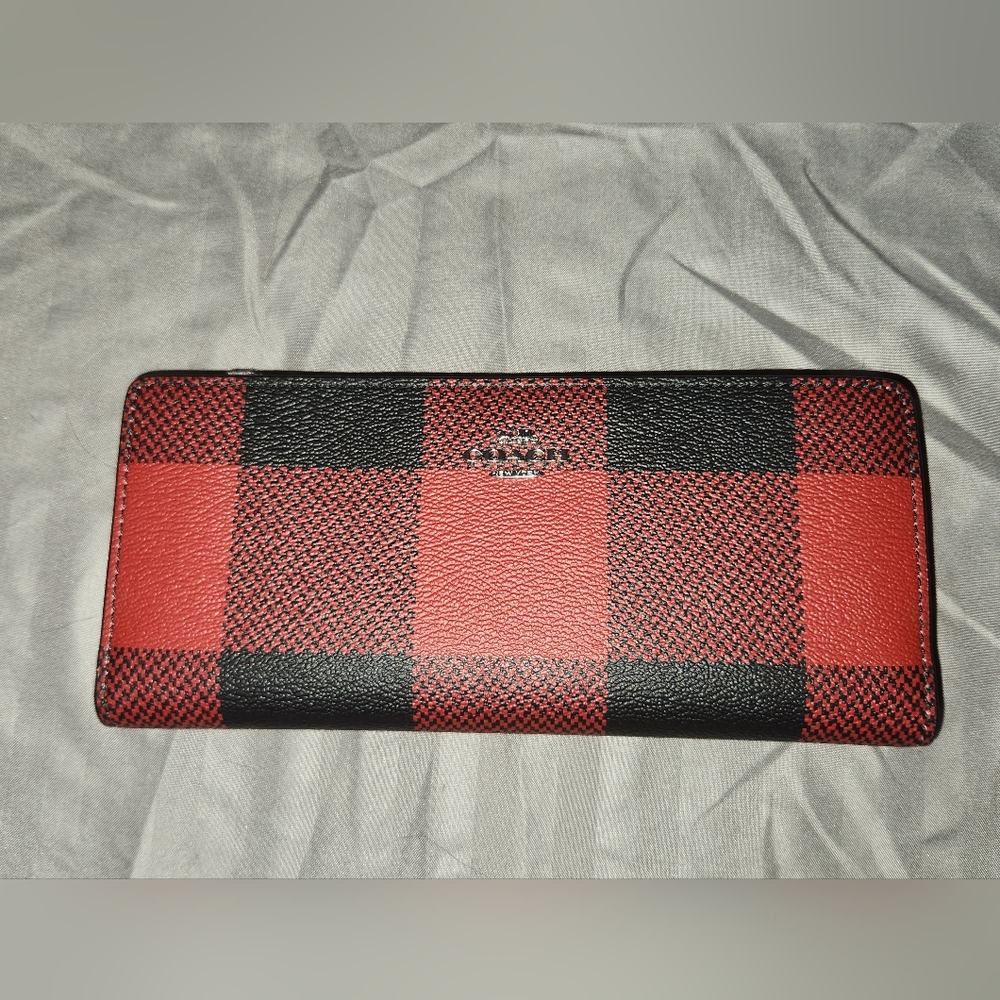 COACH Buffalo Check Wallet NWT